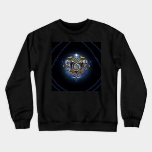 Wonderful steampunk heart with clocks gears and lion Crewneck Sweatshirt